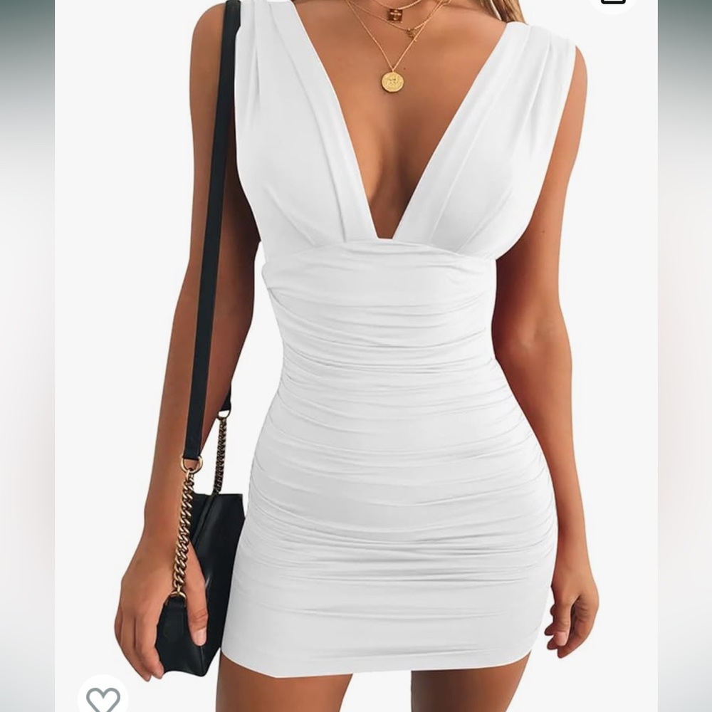 ruched sleeveless bodycon dress